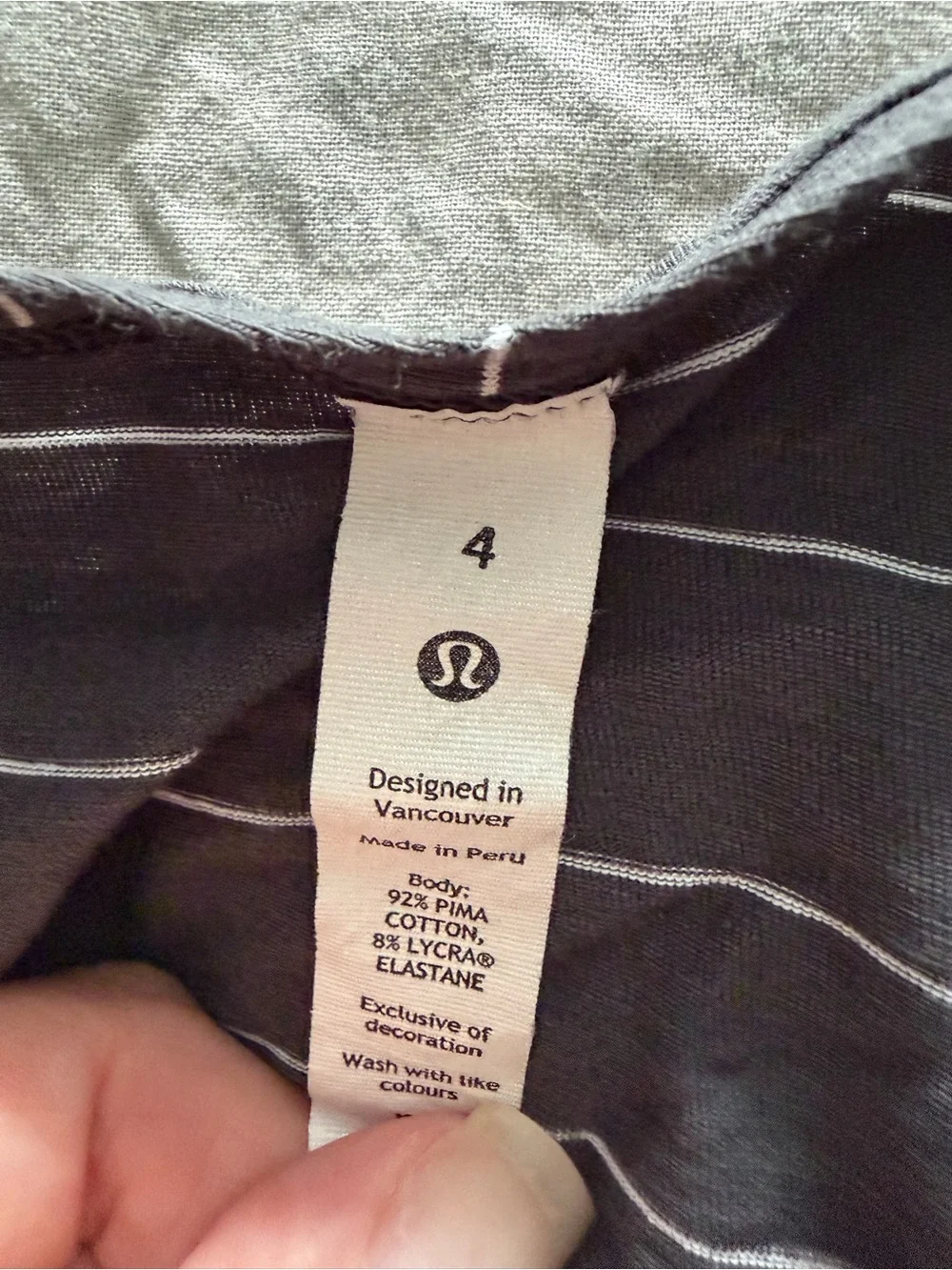 lululemon athletica Men's Long-Sleeve Striped Crew - Charcoal Gray